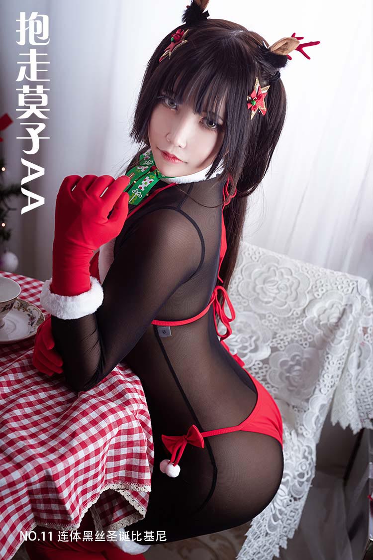 [抱走莫子AA] NO.11 连体黑丝圣诞比基尼