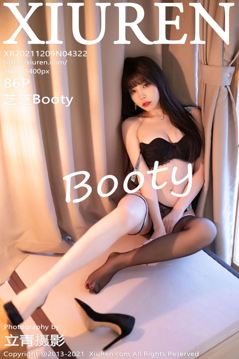 [XiuRen秀人网] 2021.12.09 No.4322 芝芝Booty 黑色上衣配网格黑丝 - 封面图