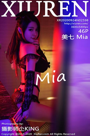[XiuRen秀人网] 2020.09.24 No.2598 美七Mia 黑丝蕾丝内衣写真 - 封面图