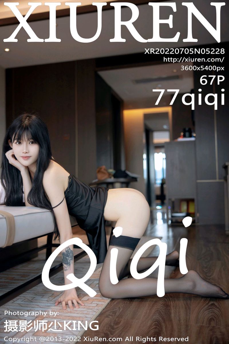 [XiuRen秀人网] 2022.07.05 No.5228 77qiqi 黑色吊带连衣短裙