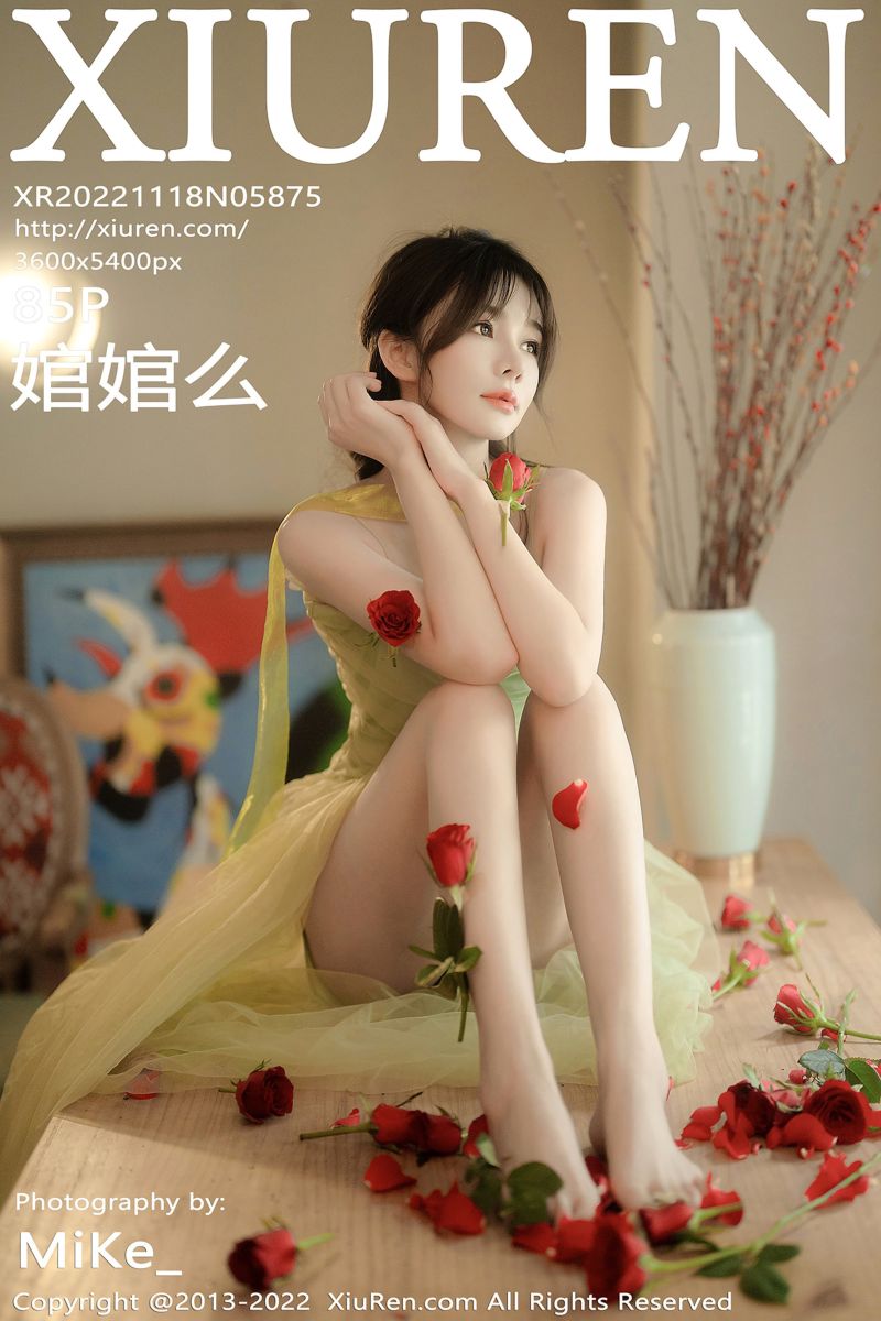[XiuRen秀人网] 2022.11.18 No.5875 婠婠么 淡绿色连衣长裙 - 封面图