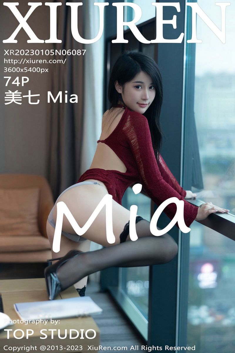 [XiuRen秀人网] 2023.01.05 No.6087 美七 Mia 红色服饰搭配黑丝