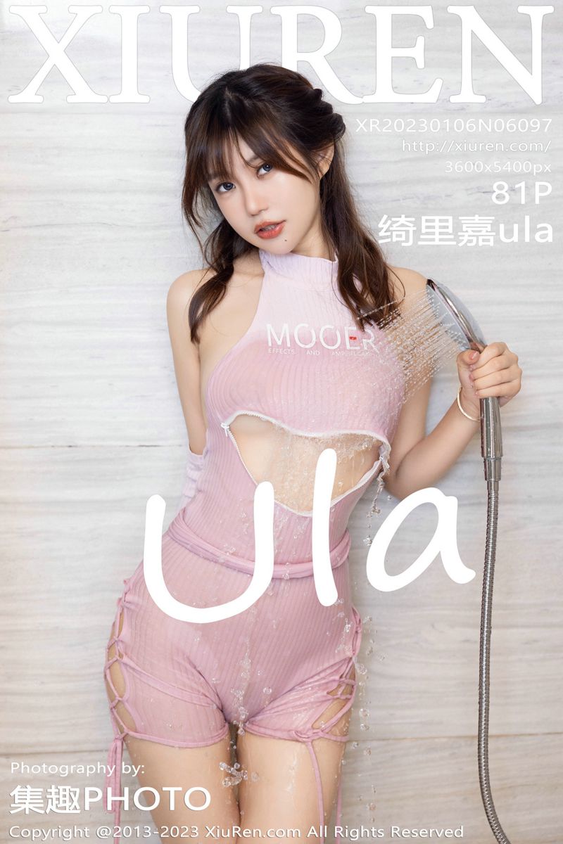 [XiuRen秀人网] 2023.01.06 No.6097 绮里嘉ula 粉色连衣短裙浴室场景 - 封面图