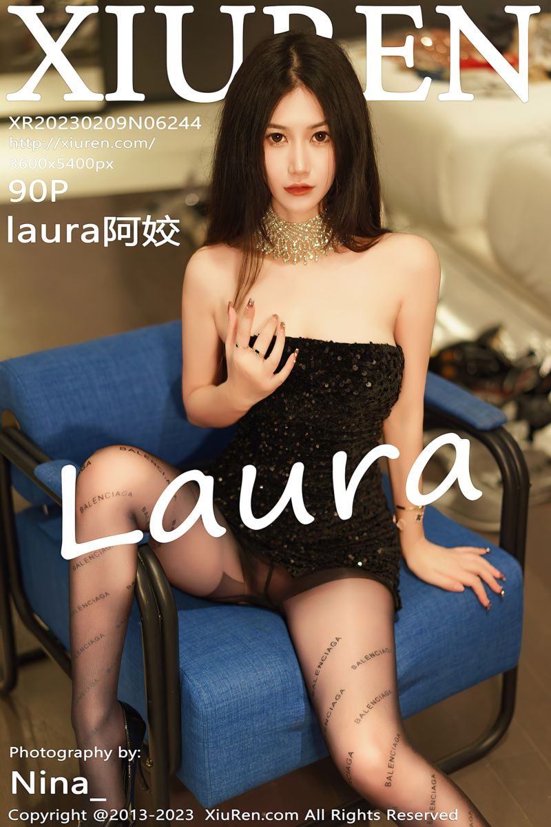 [XiuRen秀人网] 2023.02.09 No.6244 laura阿姣 黑色露肩连衣短裙