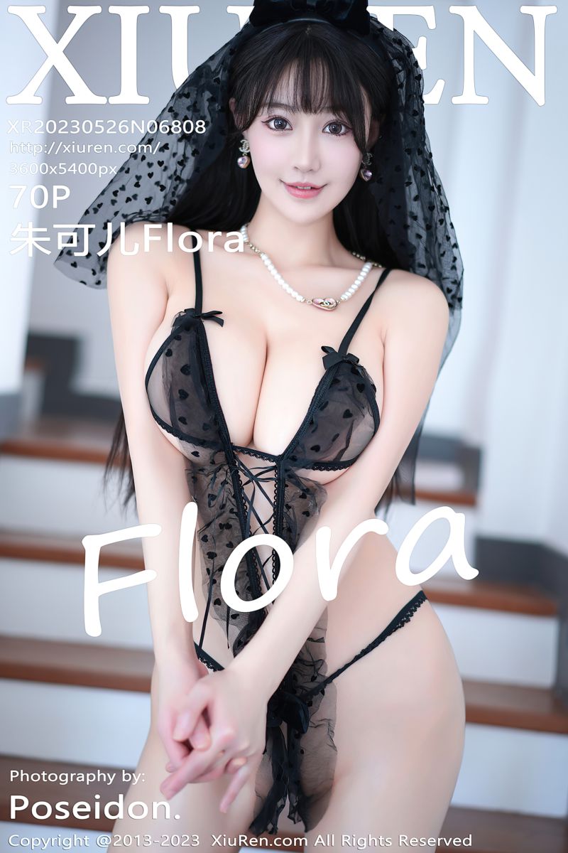 [XiuRen秀人网] 2023.05.26 No.6808 朱可儿Flora 白黑色薄纱情趣服饰 - 封面图