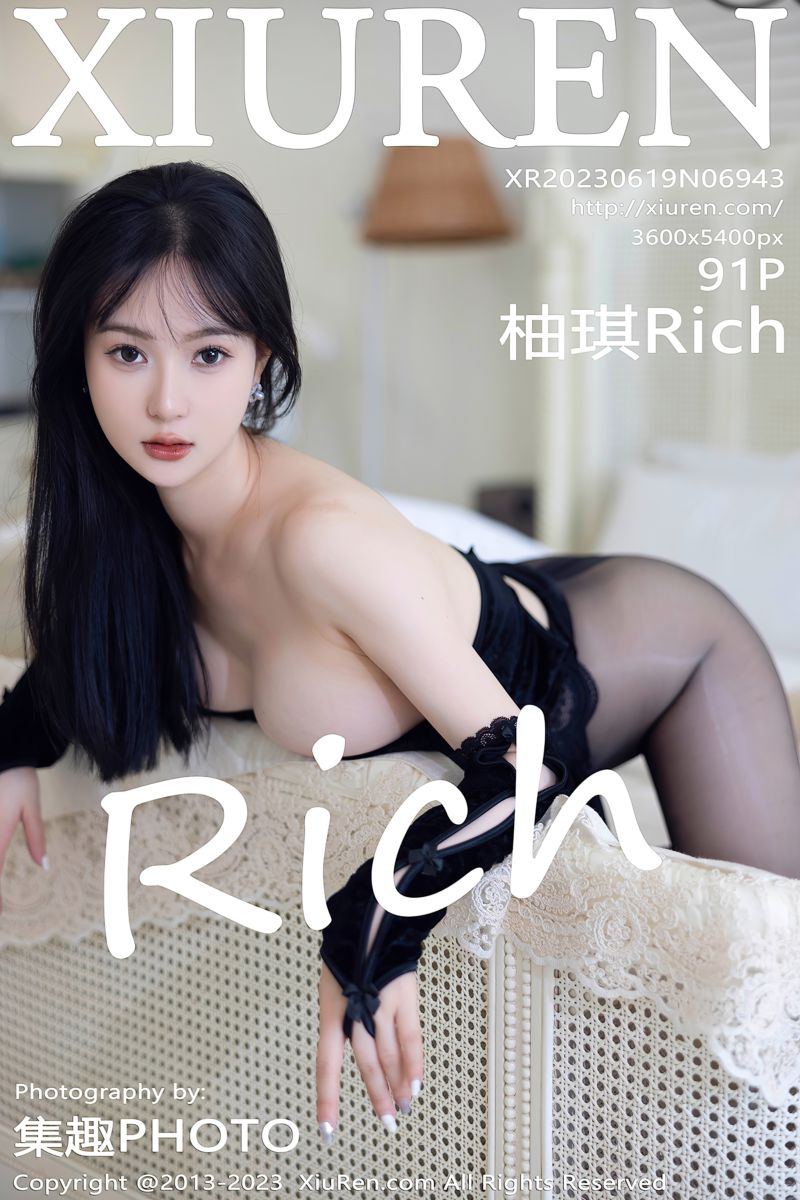 [XiuRen秀人网] 2023.06.19 No.6943 柚琪Rich 黑色露肩高开叉服饰