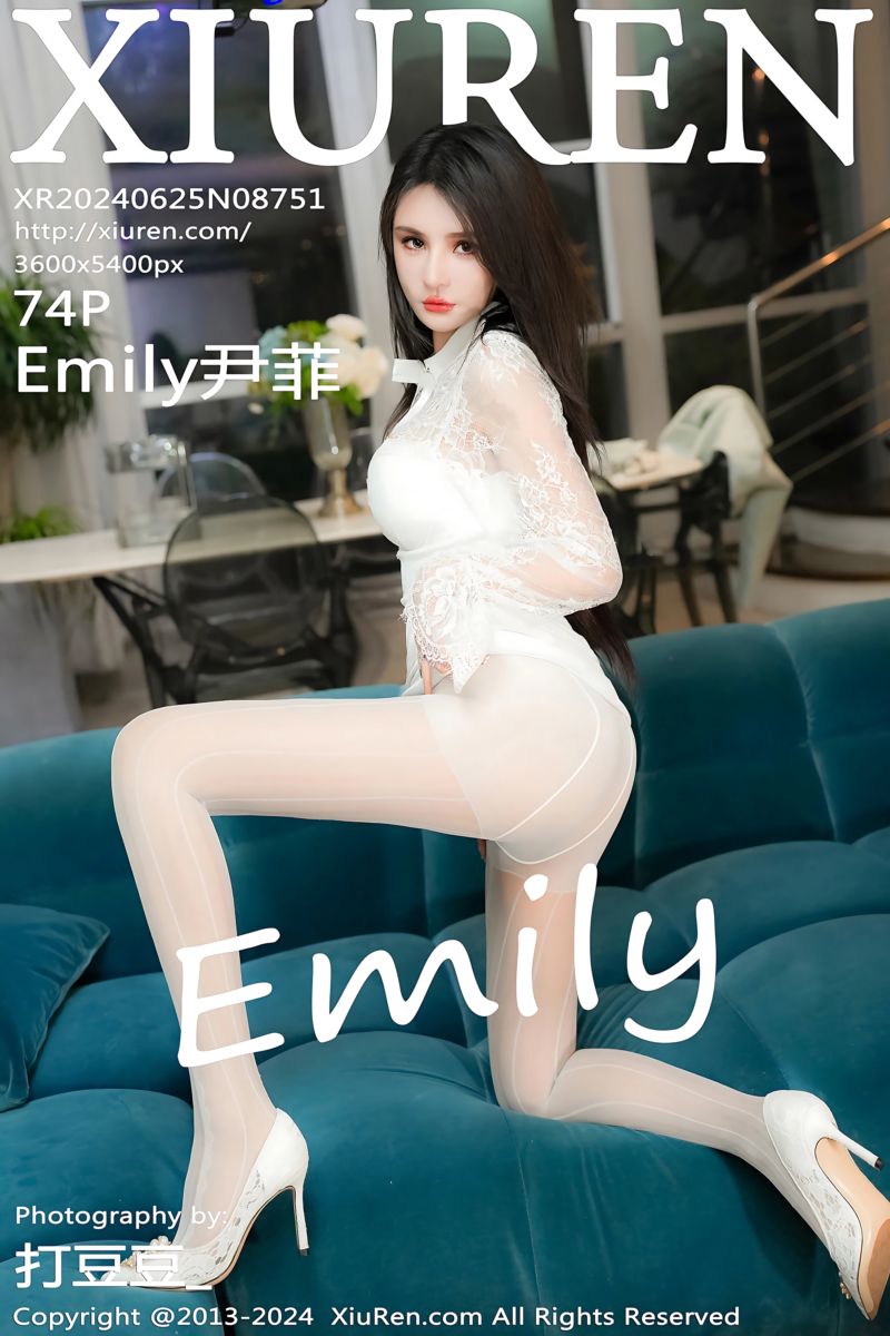 [XiuRen秀人网] 2024.06.25 No.8751 Emily尹菲 白色连衣短裙搭配诱人白色丝袜