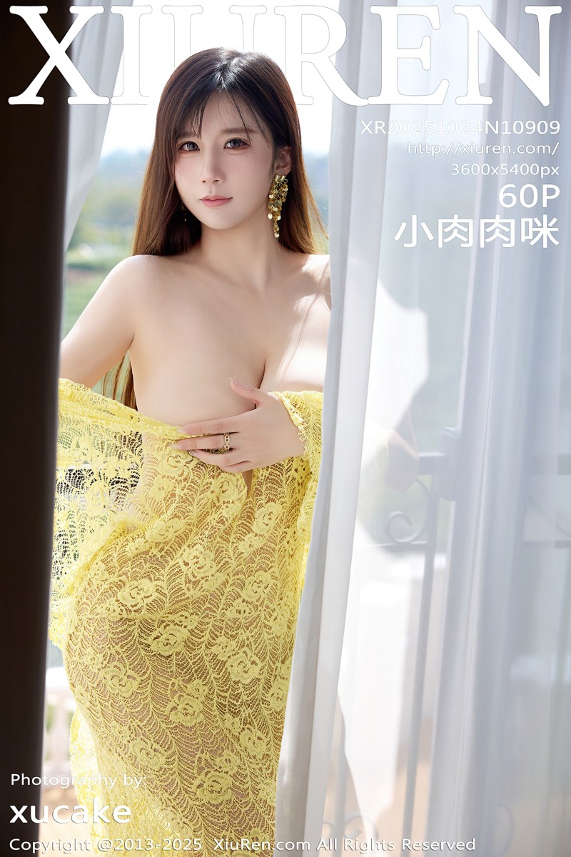 [XiuRen秀人网] 2025.10.24 No.10909 小肉肉咪 黄色复古蕾丝连衣裙
