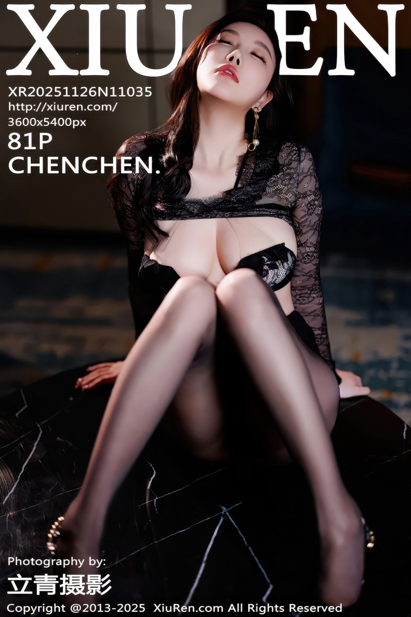[XiuRen秀人网] 2025.11.26 No.11035 CHENCHEN. 西安旅拍 黑色情趣内衣 - 封面图